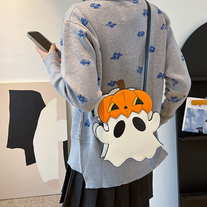 Halloween Shouder Bags Creative 3D Cartoon Pumpkin Ghost Design Cute